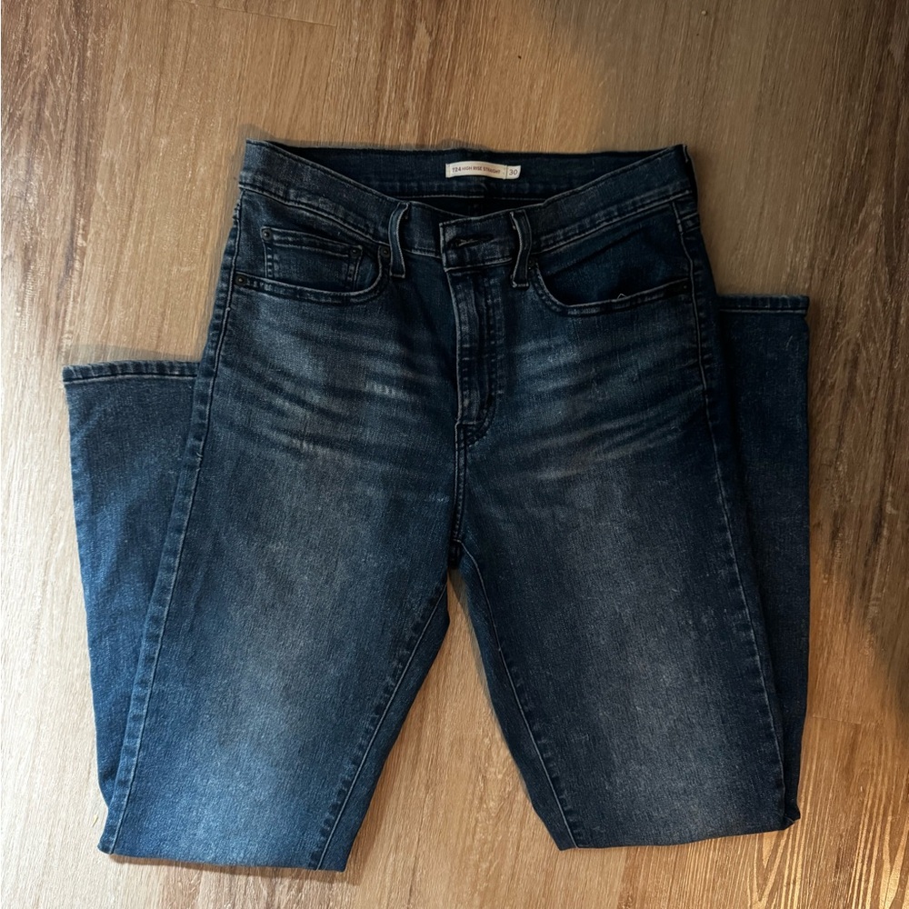 Levi's Dark Blue Straight Leg Women's Jeans